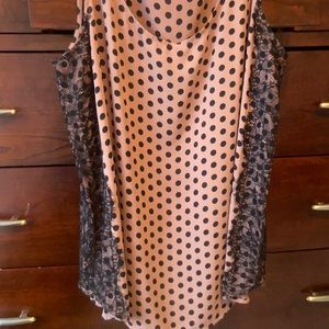 Loft sleeveless polka dot top